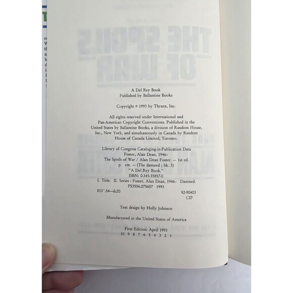 The Spoils Of War Alan Dean Foster Hardcover First Edition 1993 - Picture 7 of 8